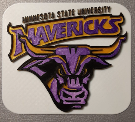 mnsu minnesota zustand universität einzelgänger by alt dame kunst 2d logo schild außenseiter 3d print model - Mito3D