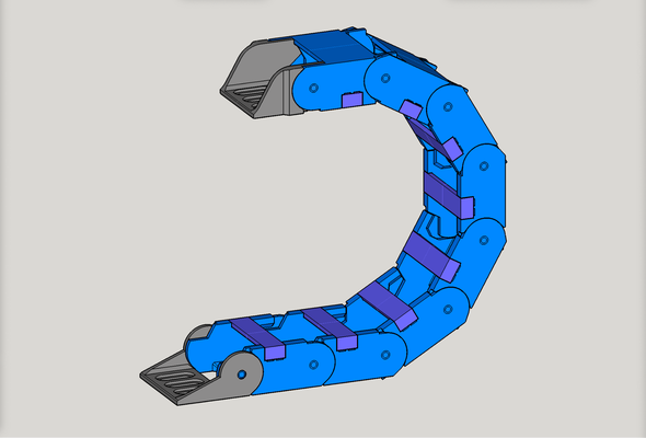 drag chain cnc two-piece snap-open 20mm x 40mm 64mm radius v113 by design8studio - doug joseph tools machine cable management cables mpcnc holder clip guide addon machines router 3018 organizer lowrider lowrider3 2 lowrider2 primo pro plasma cutter 3 3d print model - Mito3D