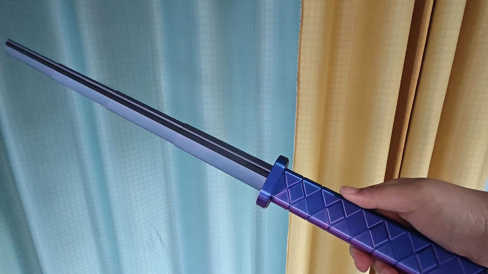 telescopic tang horizontal knife by ccfdiy props & cosplays replica weapon sword 3D print model - Mito3D