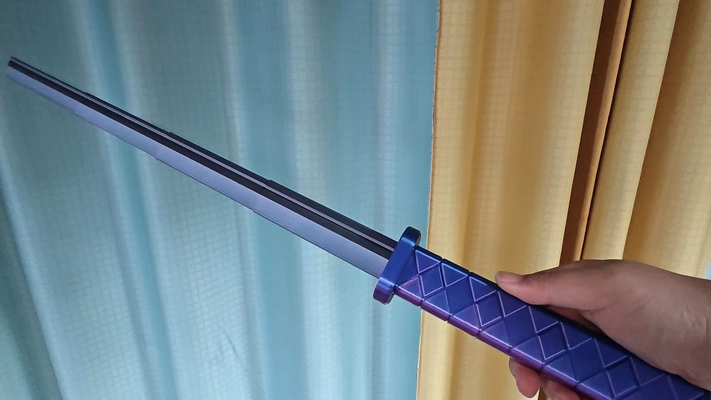 telescopic tang horizontal knife by ccfdiy props & cosplays replica weapon sword 3d print model - Mito3D