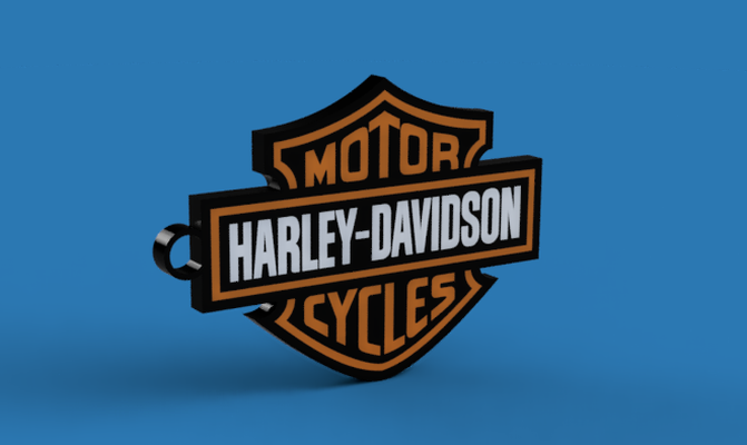 harley davidson llavero by cráneo 3d impresión arte señales logos 3d print model - Mito3D