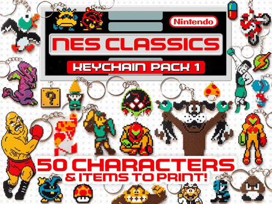 nintendo classiques porte clés pack mario zelda nda by powerpill prints jouets jeux personnages pokémon pikachu charizard metroid samus ridley mère cerveau lien canard chasse divertissement système moto exciter vélo ballon super frères question bloquer champignon gaffe goomba koopa virus pilule pilules coup poing hippopotame mac âne kong kung fu icare moissonneuse jeu glace vieux accessoires accessoire pixel art vidéo monde pal rétro ams léger japon hockey 3d print model - Mito3D