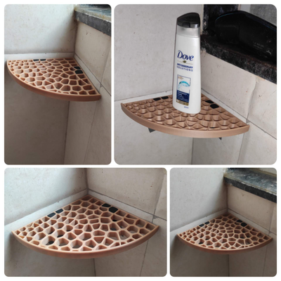 voronoi bathroom corner shelf by user 420973148 household house models art accessory 3d print model - Mito3D