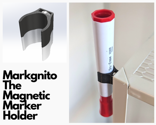 markgnito magnético marcador suporte by hidrotático casa escritório organizador mesa impressão rápida concorrência imã geladeira quadro branco organização 3d print model - Mito3D
