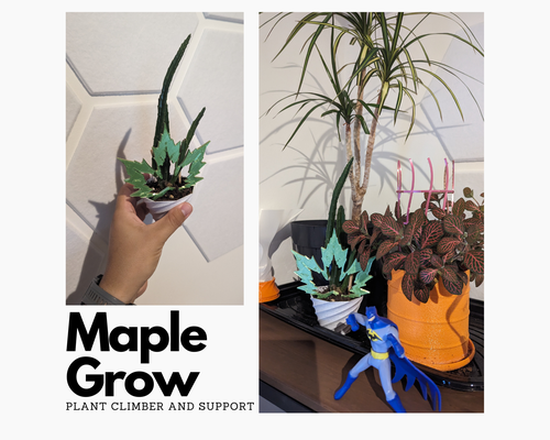 maplegrow - plant climber support by hydrotatic household garden plants contest leaf mapleleaf 3d print model - Mito3D