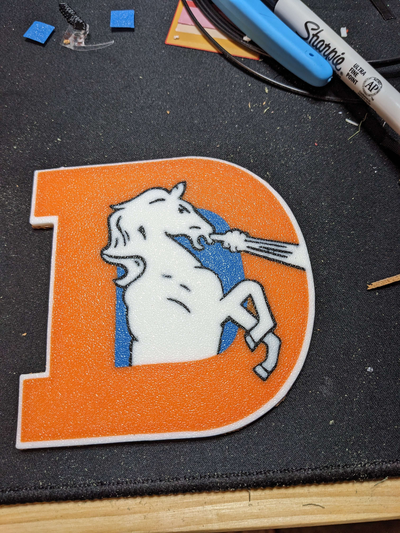 denver d logo coaster by nbruch42 art signs & logos broncos bronco coasers nfl football 3d print model - Mito3D