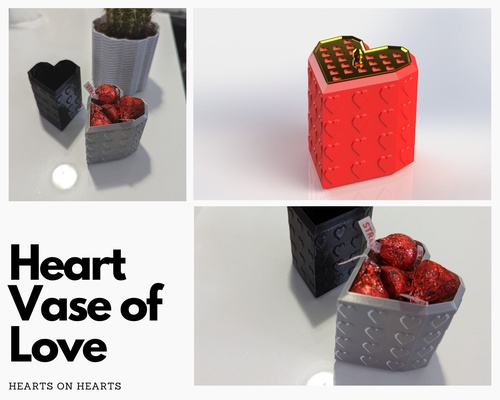 kalp vazo of aşk by hidrotatik sanat modeller ekici kalpler sevgili sevgililer günü kalbi 3d print model - Mito3D