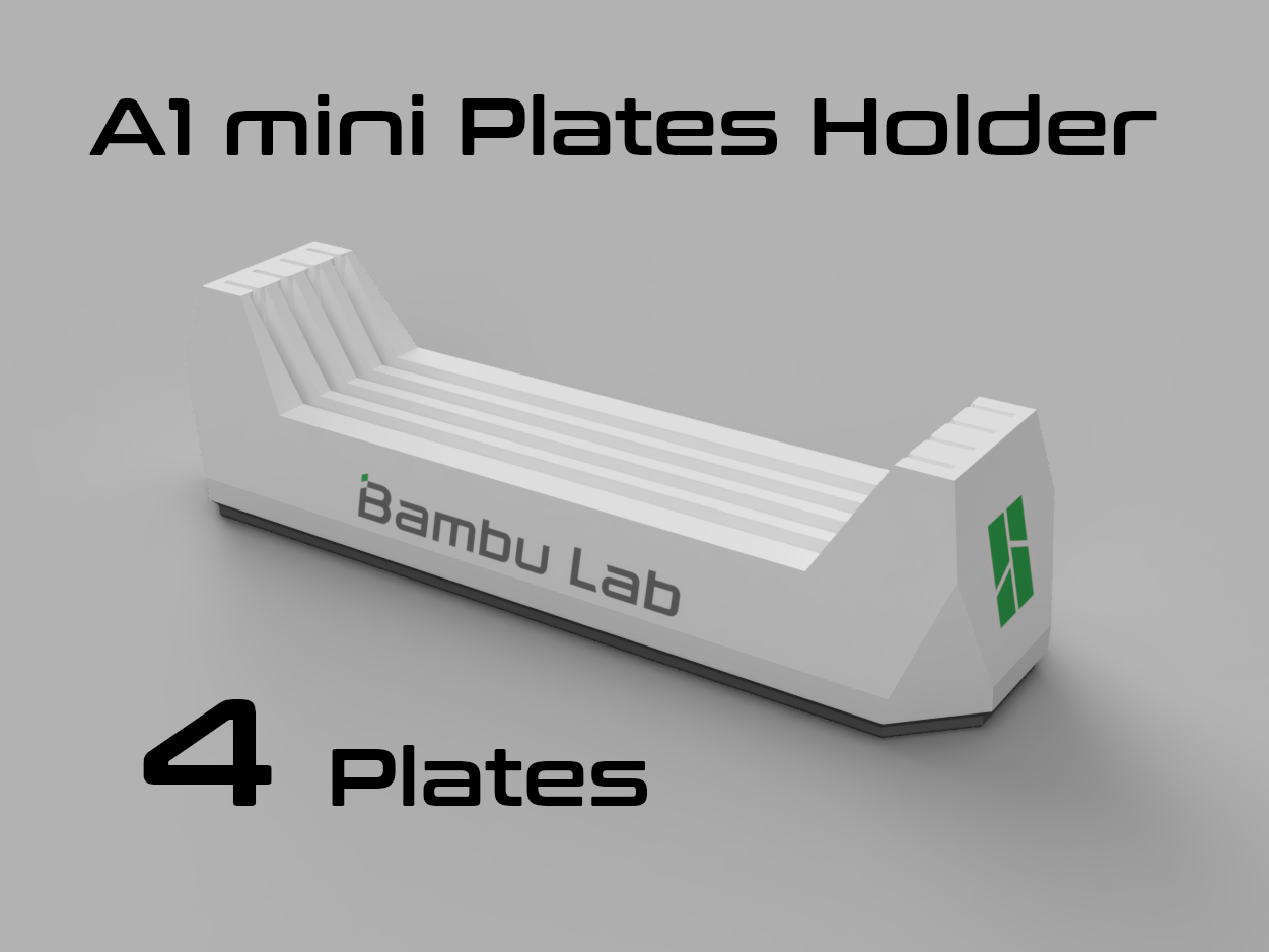 a1 mini 4 platos soporte remezclado by wojciech kawa 3d impresora accesorios plato portaplacas a1mini bambulab bambulaba1mini placa construcción construir sostener 3D print model - Mito3D