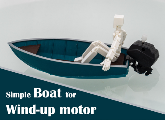 facile bateau wind up moteur by vandragon loisir diy véhicules navire baignoire démarrage vent jouet 3d print model - Mito3D