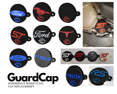 guardcap - windshield wiper fluid cap replacement by hydrotatic hobby & diy vehicles lid car blank automotive ford focus contest competition replacementparts mustang f150 gt maverick fost fordfocusst 3d print model - Mito3D