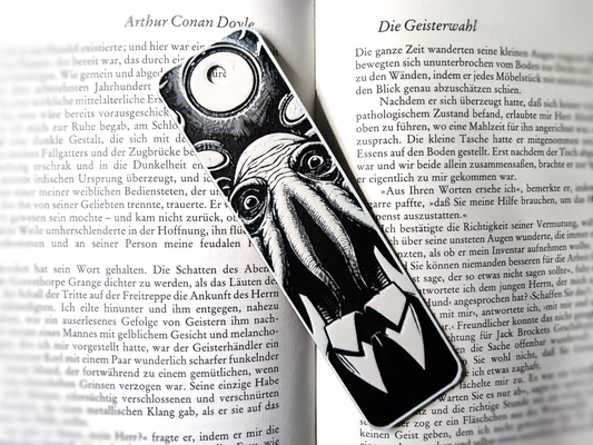 hueforge - bookmark cthulhu 3colors by skullkitten art 2d hue forge lovecraft fantasy horror black white 3d print model - Mito3D