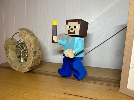 xxl ladrillo figura minecraft steve 500 mejorado by elikoll miniaturas ams pla color p1s p1p x1c 3d print model - Mito3D