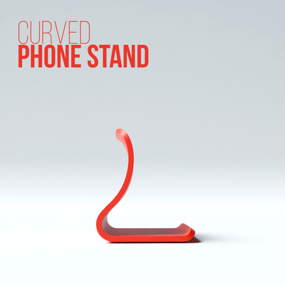 curved minimal phone stand by meezydigital household office modern desk holder industrial apple samsung smartphone design phonestand sleek 3d print model - Mito3D