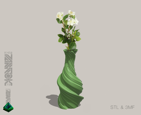 abstrait tordu vortex vase sp1 by styles tissus art sculptures vases sculpture décoratif accueil maison accessoires plante 3d print model - Mito3D