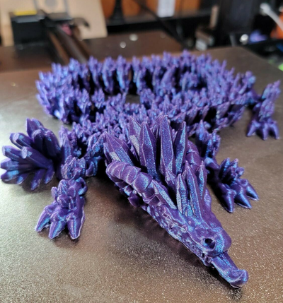 amethyst dragon crystal cluster articulation by mels 3d labs toys & games 3d print model - Mito3D