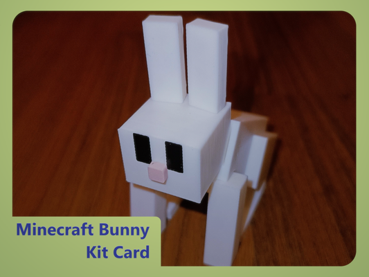 minecraft tavşan takım kart by hukuk minyatürler hayvanlar beyaz pembe siyah şirin kitcard yarışma ams montaj mini hayvan sevimli model bulmaca hediye paskalya yumurta tatil 3d print model - Mito3D