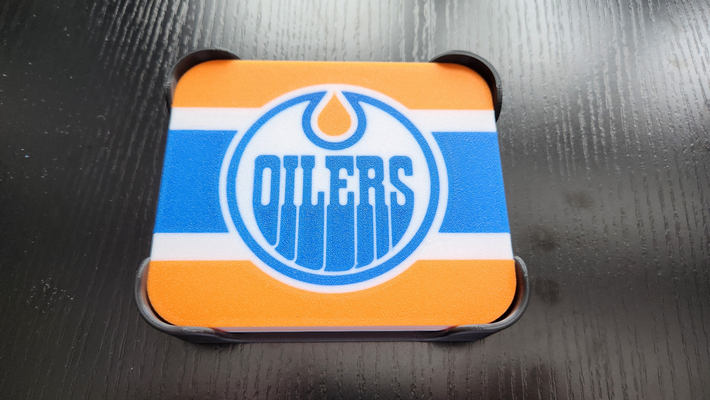 edmonton oilers bardak altlıkları ayarlamak ayakta durmak by fodelec sanat işaretler logolar nhl hokey takım connor mcdavid altlığı ams 3d print model - Mito3D