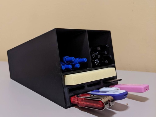 desk organizer shelf by tmayowski household office deskorganizer pencilholder sdcardholder usbholder 3d print model - Mito3D