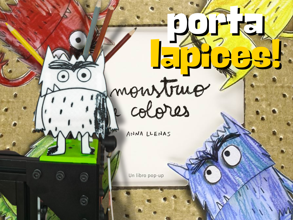 el monstruo de colores portalapices by julianfj domestico ufficio ragazzi penna libro colore mostro bambino matita montagna montessori 3D print model - Mito3D