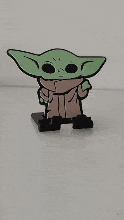 soporte para el m kötü by litoluna ev halkı dekor yıldız savaşı yoda bebek yodababy ayakta durmak movil destek seyyar telefon 3d print model - Mito3D