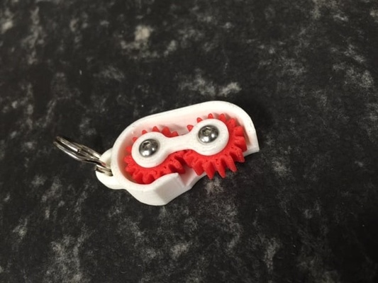 fidget gear keyring mini by printedgoose tools gadgets gears keychain toy 3d print model - Mito3D
