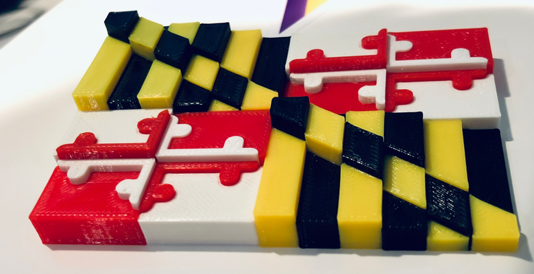 3d maryland flagge by catiav5ftw kunst zeichen logos zustand multi farbe ams 3d print model - Mito3D
