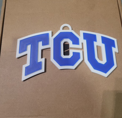 tcu 3d logo 180mm séries bleu violet by épiceries loisir diy sport air ncaa ncaababasketball folie mars mars démence panier balle basketball université chaîne texas christian 3d print model - Mito3D