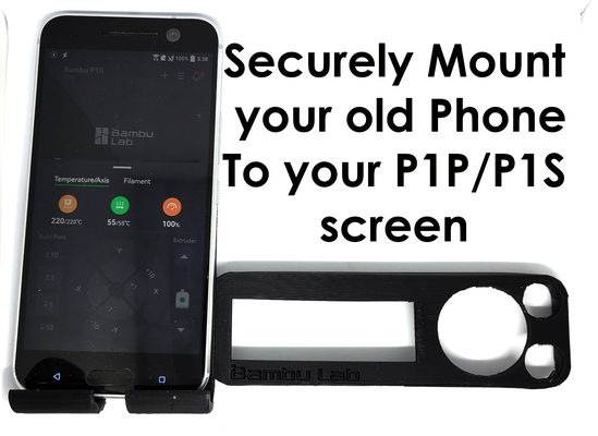 p1p p1s phone holder screen bezel upgrade remixed by moonrakerone 3d printer parts bambu p1 series mount p1series bambulab 3d print model - Mito3D