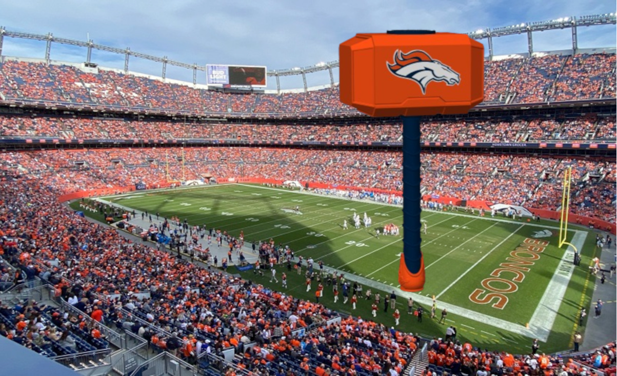 denver broncos thors martelo remixado by cósmico estampas passatempo faça thor nfl maravilha futebol decoração colecionável memorabilia 3D print model - Mito3D