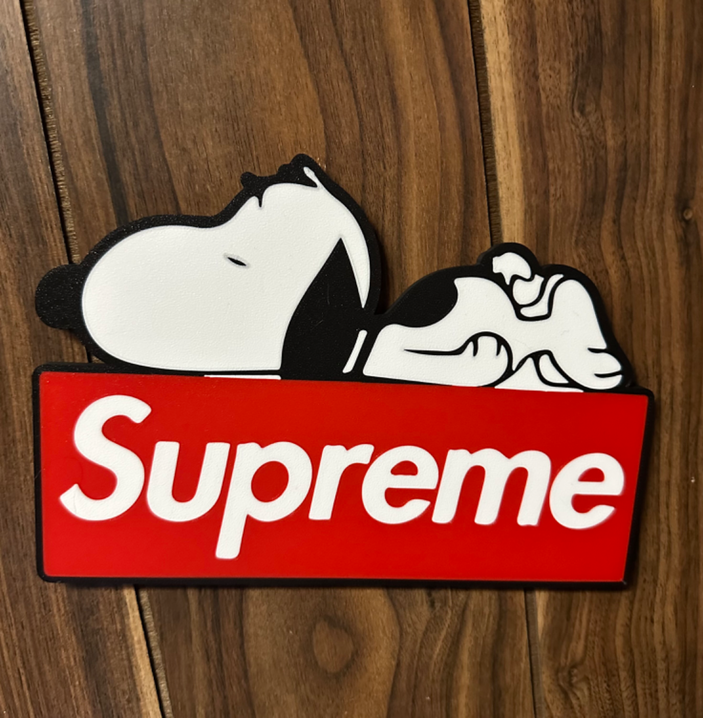 suprême snoopy logo boite lumière by tropiquetiturbo art 2d mode forme vérifier 3D print model - Mito3D