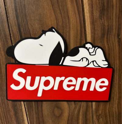 suprême snoopy logo boite lumière by tropiquetiturbo art 2d mode forme vérifier 3d print model - Mito3D