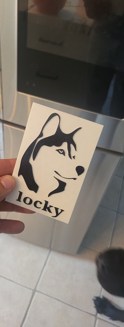 heiser kühlschrank magnet locky by kk20100kk kunst zeichen logos hund magnetisch kühlschrankmagnet 3d print model - Mito3D