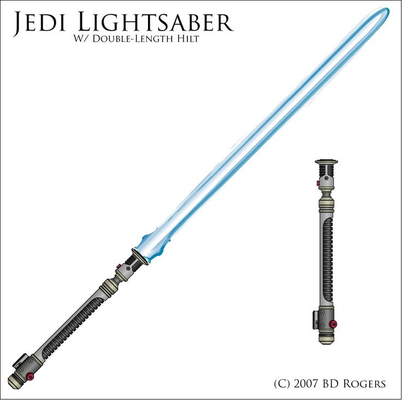 double-length jedi lightsaber by printoliveit props & cosplays replica weapon starwars hilt 3d print model - Mito3D