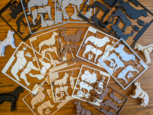 hund kit karte mehrere rassen by designs marcum miniaturen tiere kitcard kinder spielzeug bauen puzzle französisch bulldogge shiba inu deutsche shepard schottisch hirschhund dobermann pinscher dackel heilige bernard heiser labrador retriever pommerschen cocker spaniel pudel saluki rottweiler basset hetzen shih tzu boston terrier beagle rand collie australisch vieh stier corgi neufundland nova scotia ente läuten shetland schäferhund vizsla schäfer boxer großartig däne yorkshire 3d print model - Mito3D