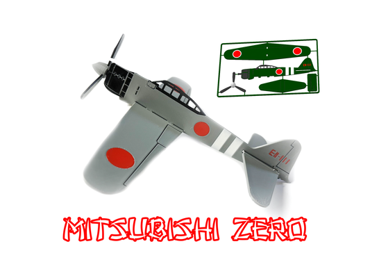 mitsubishi a6m zero by samattività passatempo fai veicoli kit carta aereo combattente aeromobili costruire ragazzi divertimento ragazzo giocattolo bombardiere ricognizione veicolo cielo agitarsi arredamento puzzle volare kitcard heli gara aerea aviazione airbus stearman nave toysforkids arte miniatura esercito drone 3d print model - Mito3D