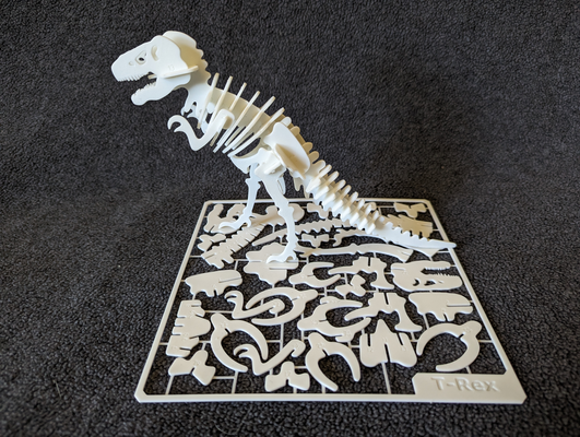 t rex esqueleto equipo tarjeta by fletch juguetes juegos rompecabezas dinosaurio kit tirano saurio rex huesos hueso 3d print model - Mito3D