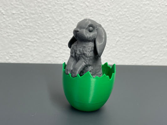 pasqua uovo in piedi carina coniglietto sospeso orecchie festoso by hpinvent arte sculture coniglio cestino ostern osterhase arredamento scultura soffice modello peloso coda in rotto casa animale 3d print model - Mito3D