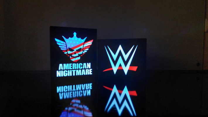 américain cauchemar led boîte by logo roi ménage décor lumière lampe 3d print model - Mito3D
