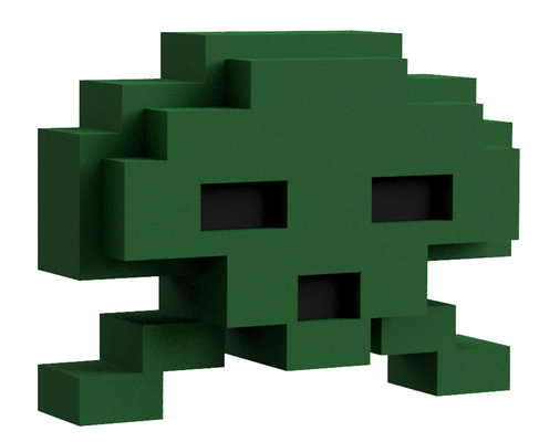 space invaders octopus ornament by wikizell toys & games characters alien arcade videogame 8bit 3d print model - Mito3D