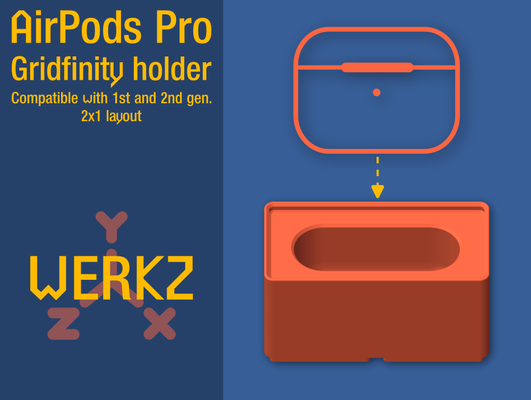 airpods pro gridfinity titolare supporto by xyzopera utensili organizzatori griglia finitezza mela airpodspro 3d print model - Mito3D