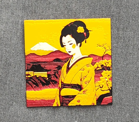 japanisch landschaft geisha hintergrund of montieren fuji hutschmiede by porlock generativ 3d modell lithophan kunst berg japan mauer 2d orient 3d print model - Mito3D