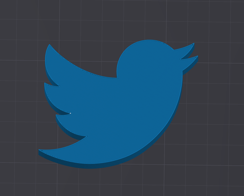 twitter by biffigsten kunst zeichen logos vogel logo emblem elon tesla tweet sozial 3d print model - Mito3D