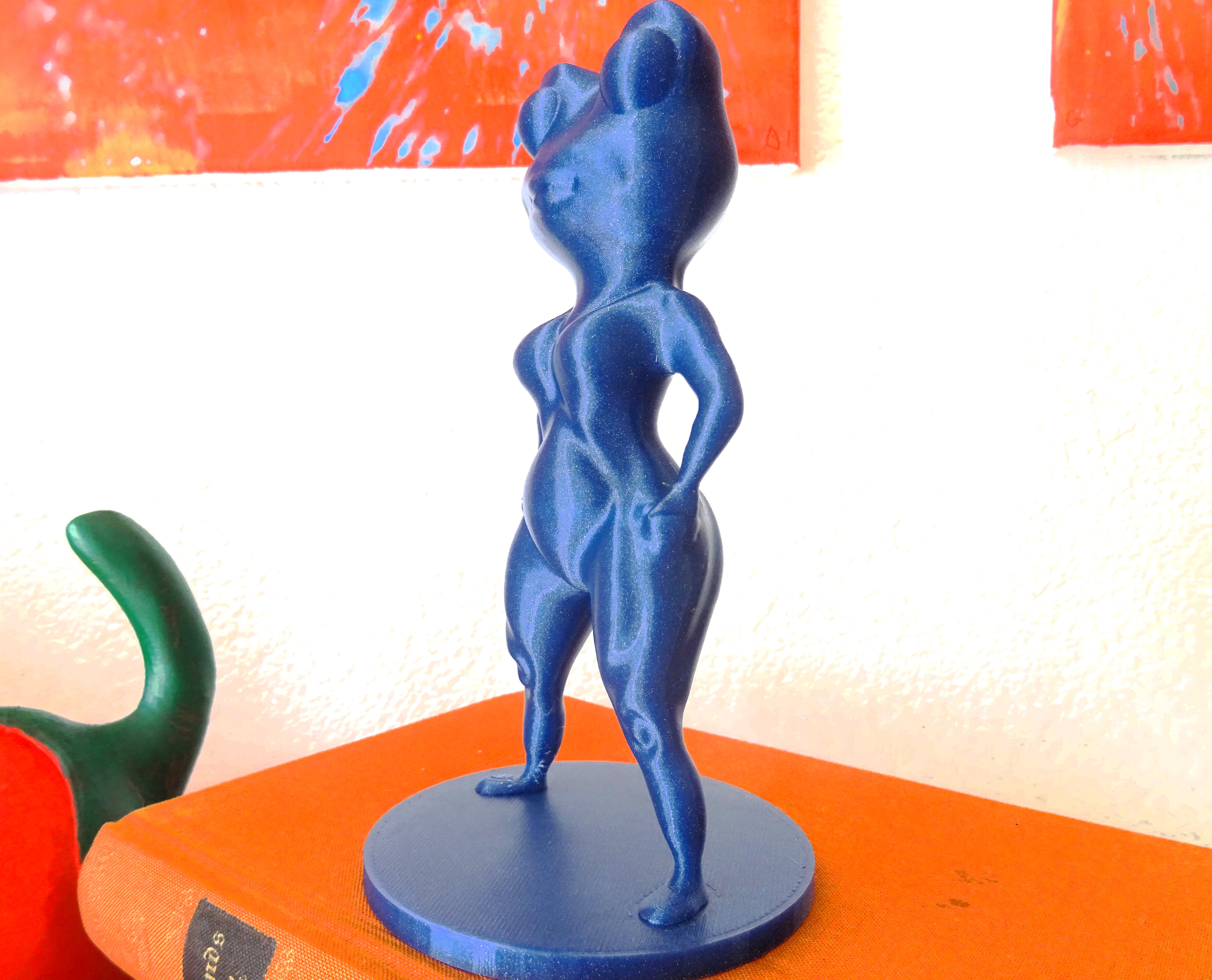 frosch dame by kunst skulpturen zahl bildhauerei skulptur 3D print model - Mito3D