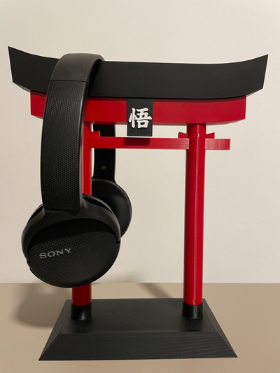 japonês tori portão fone ouvido ficar pé by goblin ganancioso casa decoração japão arte acessório headphonestand exibição funcional anime escritório jogos 3d print model - Mito3D