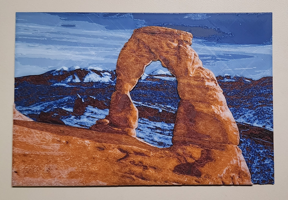 delicato arco paesaggio fucina cappelli by brianstan arte 2d archi utah moab nazionale parco roccia rossa filamento pittura 3d print model - Mito3D