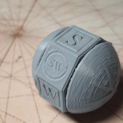 würfel kompass by mädchen spielzeuge spiele tafel 3d print model - Mito3D