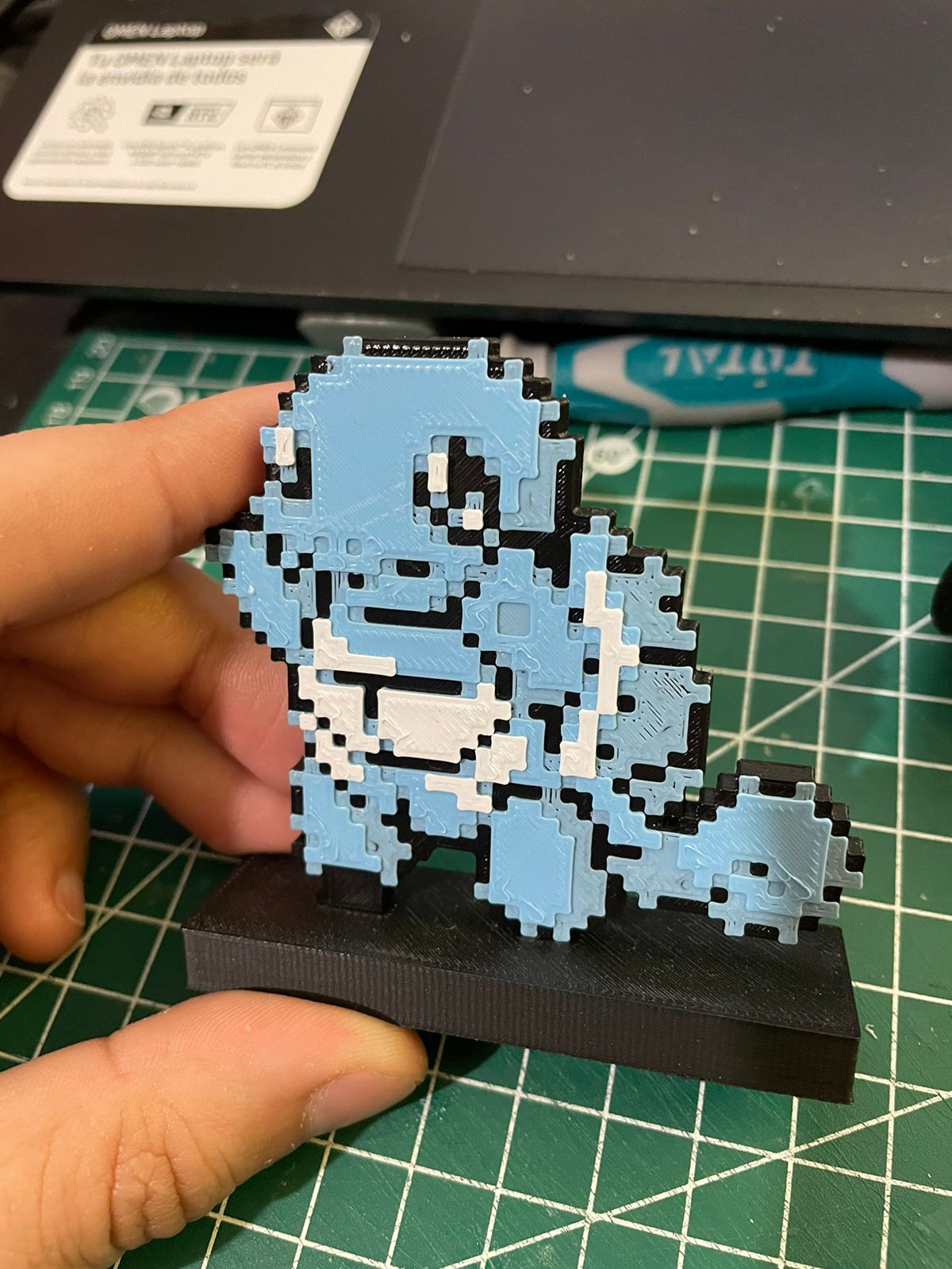 bleu tortue 8bit rétro gicler by palomin3d art panneaux logos pokémon poussée 8bits 3D print model - Mito3D