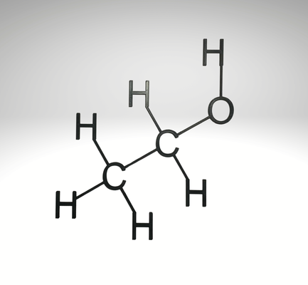 alkohol molekül struktur ethanol by abonnieren bildung chemie kunst wandkunst mauer 2d chemisch trinken saufen atom 3d print model - Mito3D