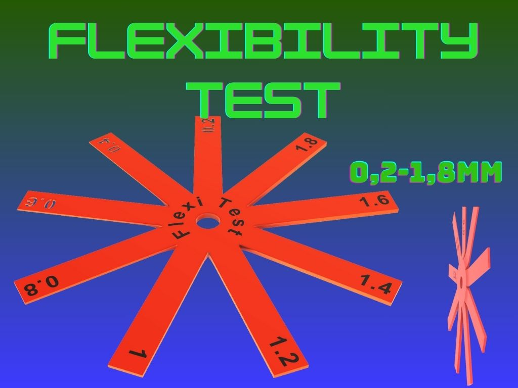 flexi prüfung drucker filament flexibilität by engineer 3d modelle biegen brücke werkzeug 3D print model - Mito3D