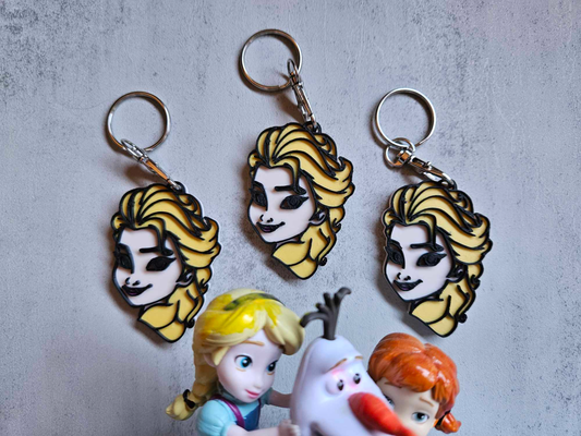 elsa gefroren schlüsselbund drucken ams by calsynergie spielzeuge spiele zeichen anna schneemann schnee erstarrte sven kristoff disney charme olaf kalt schlüssel blond mädchen mädchenhaft mädchenspielzeug 3d print model - Mito3D